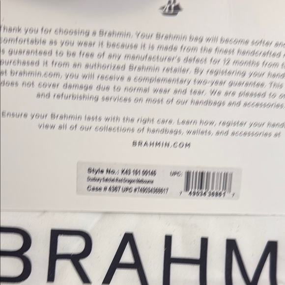 Brahmin Duxbury Red Dragon Crocodile Embossed Women's Bag and Wallet Set - Picture 5 of 11